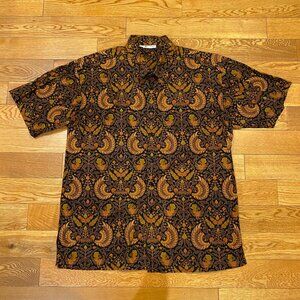 Batik Keris Fashion Men’s Casual Button Down Short Sleeve Cotton Prints L